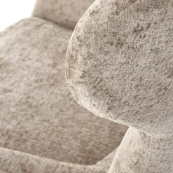 Poltrona design girevole imbottita in tessuto beige Mappy
