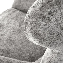 Poltrona design girevole imbottita in tessuto grigio  Mappy