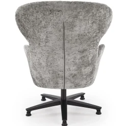Poltrona design girevole imbottita in tessuto grigio  Mappy