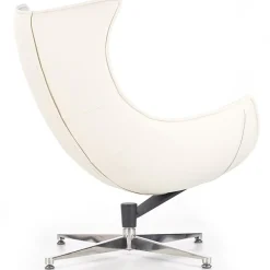 Poltrona design in ecopelle imbottita bianco Isotta