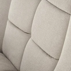 Poltrona imbottita in tessuto beige nero Snooz