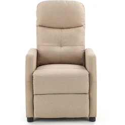 Poltrona reclinabile imbottita in tessuto beige Adele