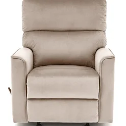 Poltrona reclinabile imbottita in tessuto beige Benuat