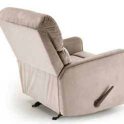 Poltrona reclinabile imbottita in tessuto beige Benuat