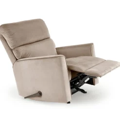 Poltrona reclinabile imbottita in tessuto beige Benuat