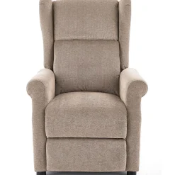 Poltrona reclinabile imbottita in tessuto beige Cassiopea