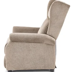 Poltrona reclinabile massaggiante imbottita in tessuto beige Elion
