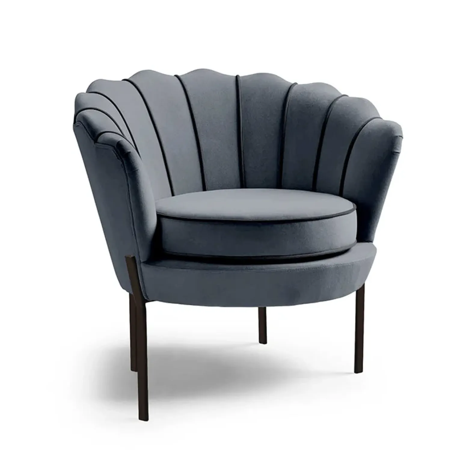 Poltrona relax in velluto design moderno grigio nero Pegasus