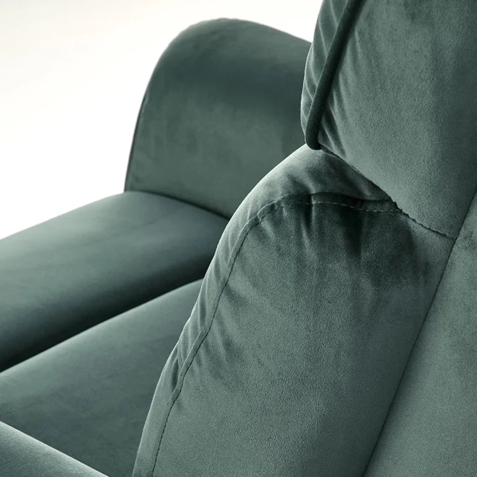 Poltrona relax reclinabile elettrica in velluto verde Fatia