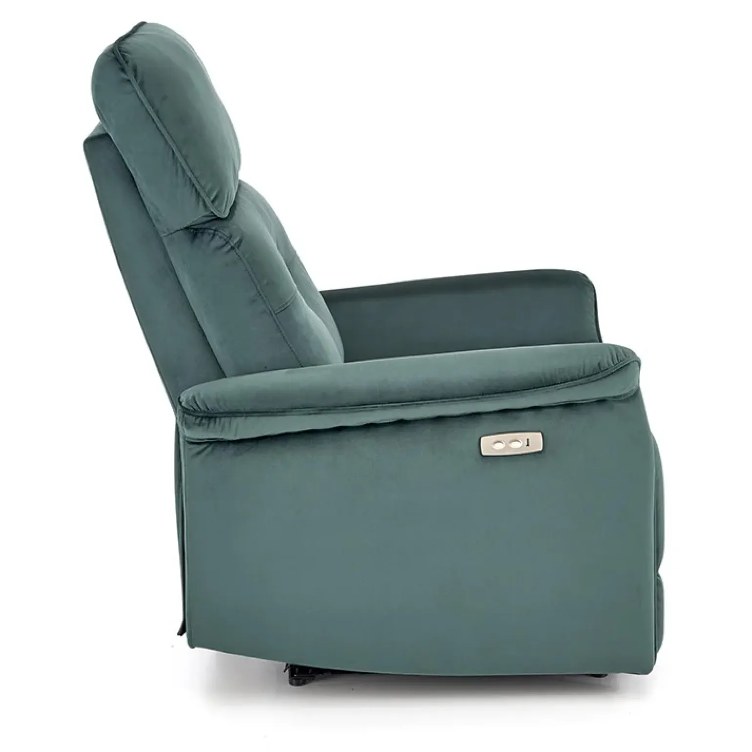 Poltrona relax reclinabile elettrica in velluto verde Fatia