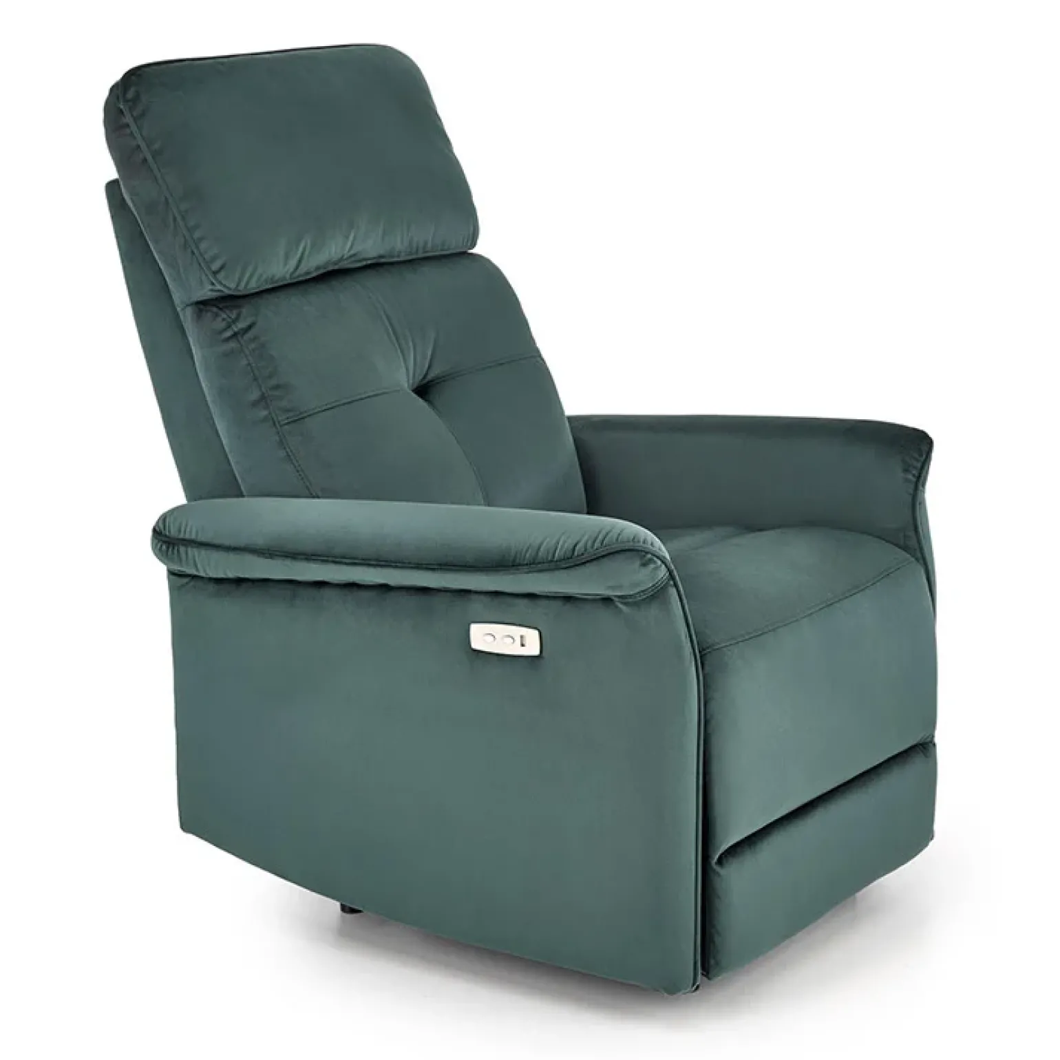 Poltrona relax reclinabile elettrica in velluto verde Fatia