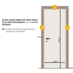 Porta battente reversibile per interni 90x210h cm bianco frassinato Niagara