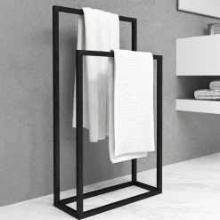 Portasciugamani da bagno 50x89cm metallo nero Yapen
