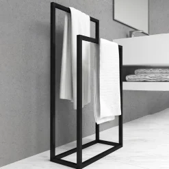 Portasciugamani da bagno 50x89cm metallo nero Yapen