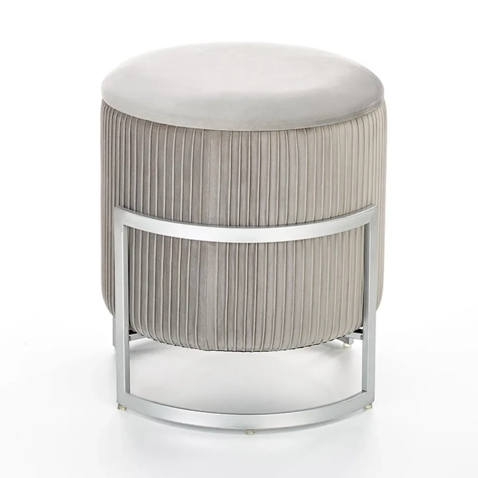 Pouf da salotto contenitore in velluto grigio chiaro Franklin