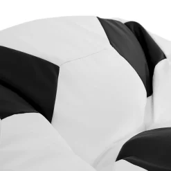 Pouf poltrona sacco palla da calcio ecopelle bianco nero Lionel