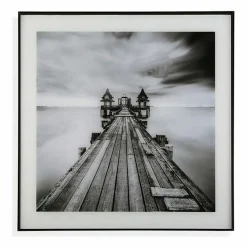 Quadro da parete con stampa Ponticello 50x50cm bianco nero Roia