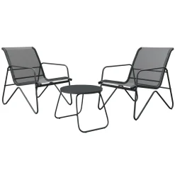 Salotto da giardino 2 posti con tavolino moderno antracite Nerone