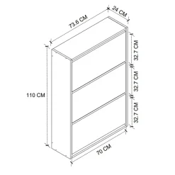 Scarpiera ingresso 74x110h cm moderna antracite Palmaria
