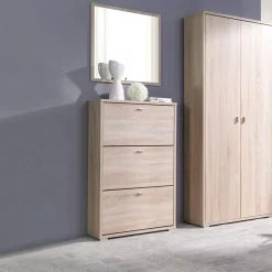 Scarpiera ingresso 69x112h cm 3 ante rovere Lola
