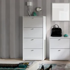 Scarpiera ingresso 69x147h cm 4 ante moderna bianco Lola
