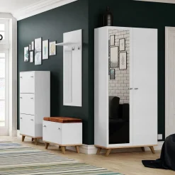 Scarpiera 60x130h cm 3 ante bianco rovere Clea