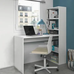 Scrivania 120/53cm ufficio salvaspazio moderna bianco opaco Jolie