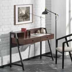 Scrivania consolle design moderno 128x87cm noce nero Fiordalisio