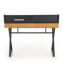 Scrivania consolle ingresso 110x51cm rovere nero metallo Toler
