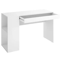 Scrivania salvaspazio moderna 115x50cm bianco opaco Carter