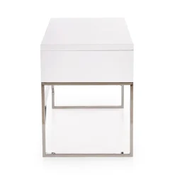 Scrivania ufficio con cassetti 120x76cm bianco laccato lucido Borbone