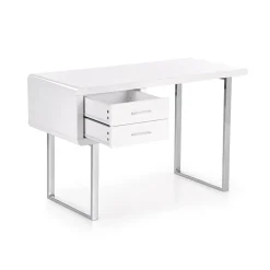 Scrivania ufficio con cassetti 120x76cm bianco laccato lucido Croset
