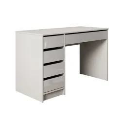 Scrivania ufficio 120x75cm 5 cassetti bianco lucido Blackpool