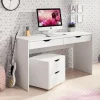 Scrivania ufficio 138x76cm con cassettiera bianca Merlo