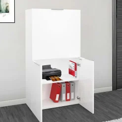 Scrivania 70x35cm a scomparsa salvaspazio bianco lucido Pinko
