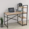 Scrivania 120x120cm moderna con libreria rovere Patricia
