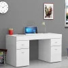 Scrivania 130x60cm ufficio moderna bianco frassinato Becka big
