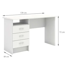 Scrivania 120x48cm ufficio salvaspazio moderna bianco opaco Office