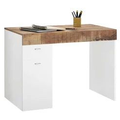 Scrivania 100x60cm ufficio salvaspazio bianco lucido pero Becka