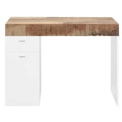 Scrivania 100x60cm ufficio salvaspazio bianco lucido pero Becka