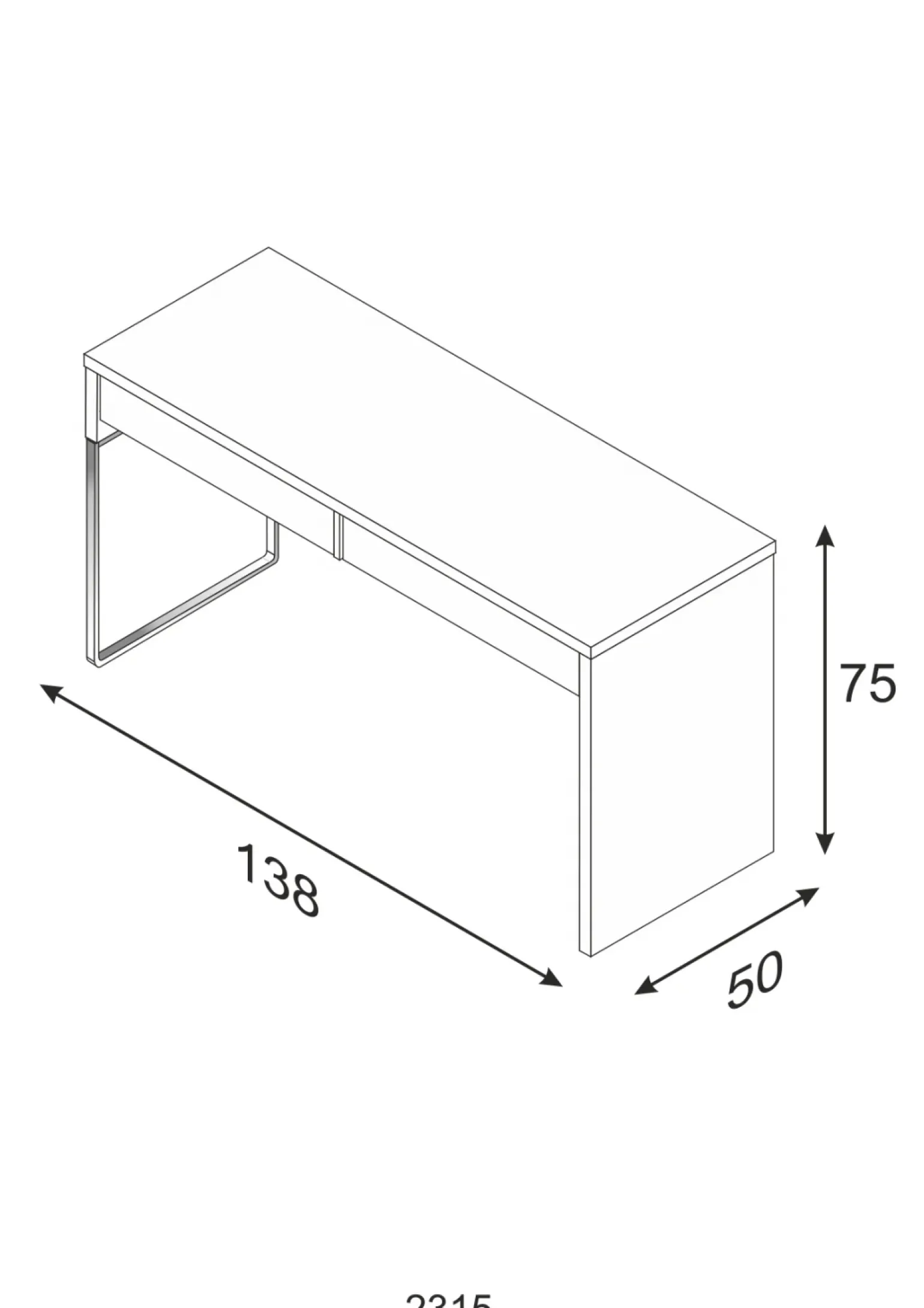 Scrivania 138x50cm ufficio salvaspazio moderna bianco opaco Sense