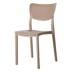 Sedia da giardino esterno bar dehors impilabile polipropilene beige tortora Tania