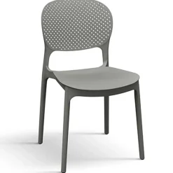 Sedia da giardino esterno bar dehors impilabile in polipropilene grigio Elbow