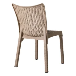 Sedia da giardino esterno bar dehors polipropilene effetto rattan tortora Rossana
