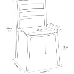 Sedia da giardino esterno bar dehors impilabile polipropilene blu Nature