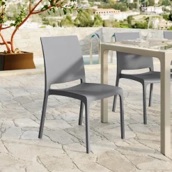 Sedia da giardino impilabile polipropilene grigio Tape Gihome®