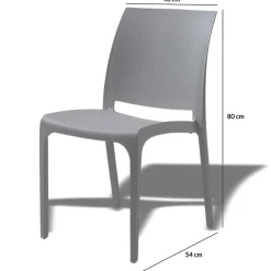 Sedia da giardino impilabile polipropilene grigio tortora Tape Gihome®