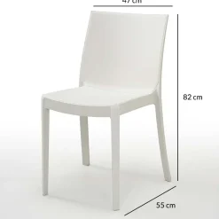Sedia da giardino impilabile plastica bianco Olbia