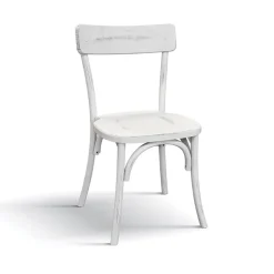 Sedia da pranzo classica in legno bianco Curzio