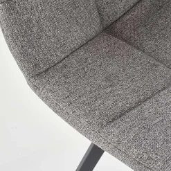 Sedia da pranzo imbottita in tessuto grigio nero Kristen